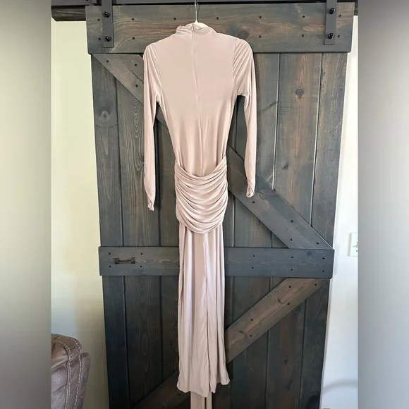 Club L London Cream Long Sleeve Maxi Dress - Picture 5 of 6